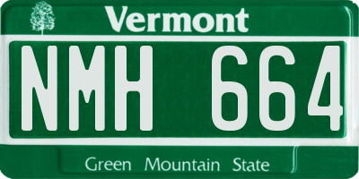 VT license plate NMH664