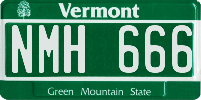 VT license plate NMH666