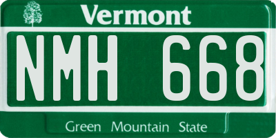 VT license plate NMH668
