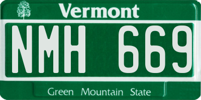 VT license plate NMH669