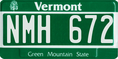 VT license plate NMH672
