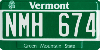 VT license plate NMH674