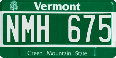 VT license plate NMH675