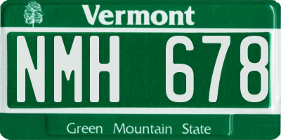 VT license plate NMH678