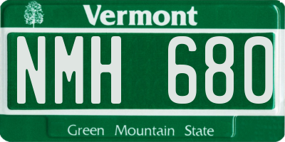 VT license plate NMH680