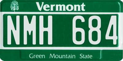 VT license plate NMH684
