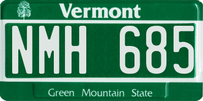 VT license plate NMH685
