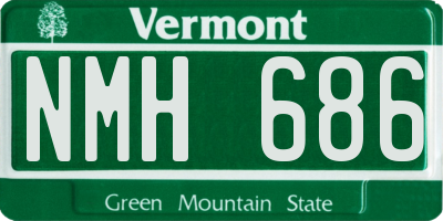 VT license plate NMH686