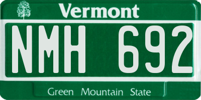 VT license plate NMH692