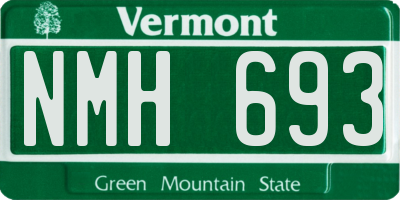 VT license plate NMH693