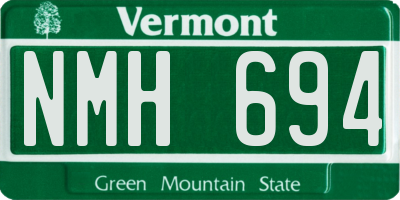 VT license plate NMH694