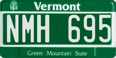 VT license plate NMH695