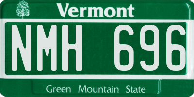VT license plate NMH696