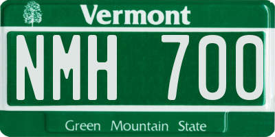 VT license plate NMH700