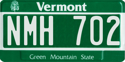 VT license plate NMH702
