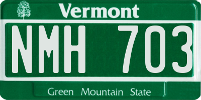 VT license plate NMH703