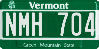 VT license plate NMH704