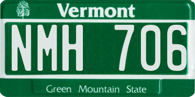 VT license plate NMH706