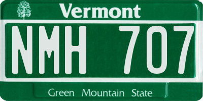 VT license plate NMH707