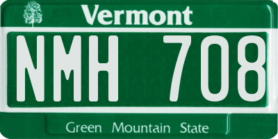 VT license plate NMH708