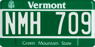VT license plate NMH709