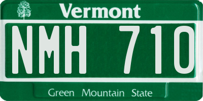 VT license plate NMH710