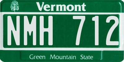 VT license plate NMH712