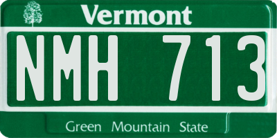 VT license plate NMH713