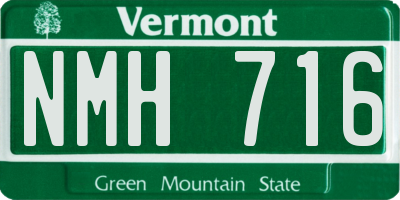 VT license plate NMH716