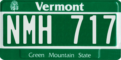 VT license plate NMH717