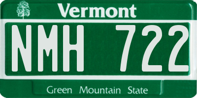 VT license plate NMH722
