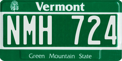 VT license plate NMH724
