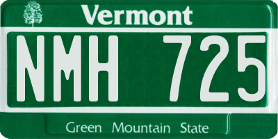 VT license plate NMH725