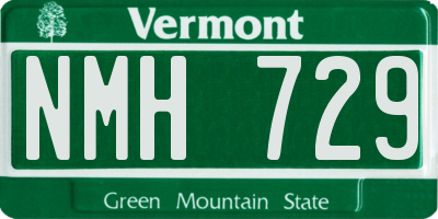 VT license plate NMH729