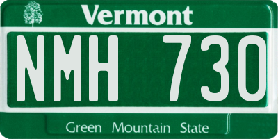 VT license plate NMH730