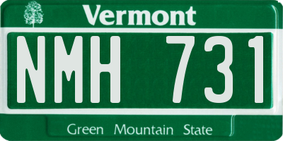 VT license plate NMH731