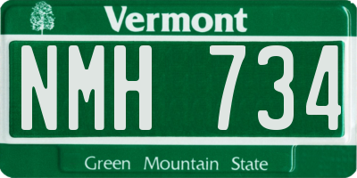 VT license plate NMH734