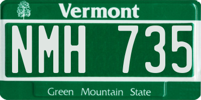 VT license plate NMH735