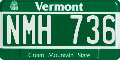 VT license plate NMH736