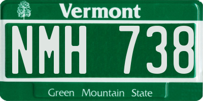 VT license plate NMH738