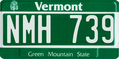 VT license plate NMH739