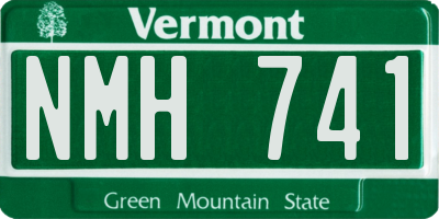 VT license plate NMH741