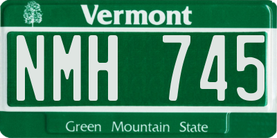 VT license plate NMH745