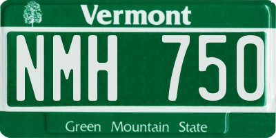 VT license plate NMH750
