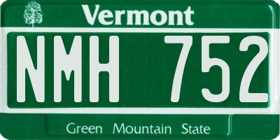 VT license plate NMH752