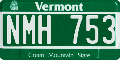VT license plate NMH753