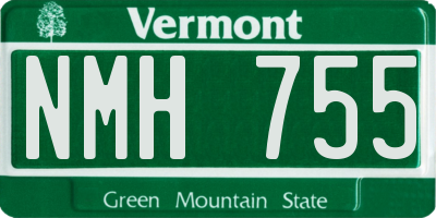 VT license plate NMH755