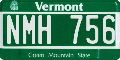 VT license plate NMH756
