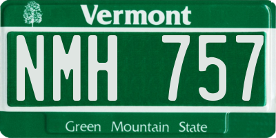 VT license plate NMH757