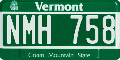 VT license plate NMH758